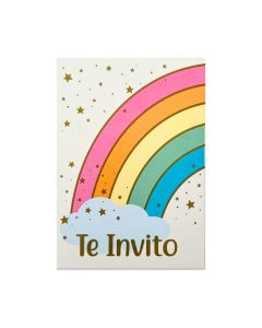 INVITACION ARCO IRIS X 10 UNI.