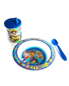 SET BOWL CON VASO Y CUCHARA PAW PATROL