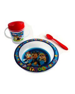SET BOWL + VASO + CUCHARA PAW PATROL