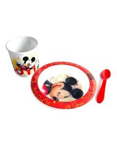 SET BOWL CON TAZA Y CUCHARA MICKEY