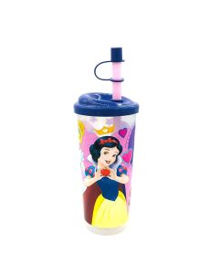 VASO ALTO CON TAPA PRINCESAS