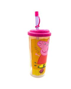 VASO ALTO C/TAPA PEPPA PIG