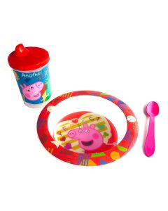 SET BOWL CON VASO Y CUCHARA PEPPA PIG