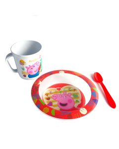 SET BOWL CON TAZA Y CUCHARA PEPPA PIG