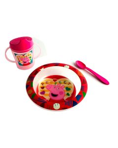 SET BOWL + VASO + CUCHARA PEPPA PIG