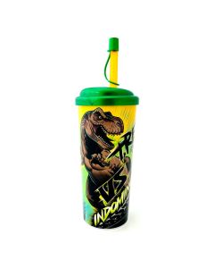 VASO ALTO C/TAPA JURASSIC