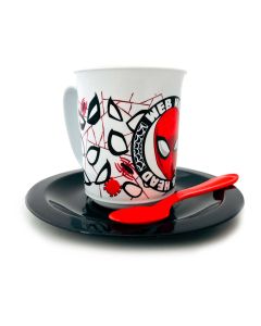 SET TAZA + PLATO Y CUCHARA SPIDERMAN