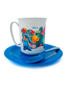 SET TAZA + PLATO Y CUCHARA STITCH