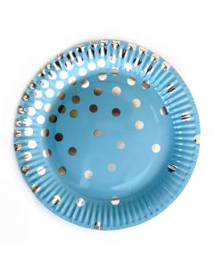 PLATO CELESTE LUNARES PLATA x 6 U.