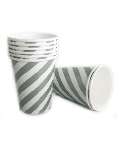 VASO POLIPAPEL  PLATA x 8 U.