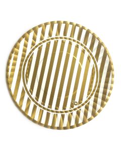 PLATO REDONDO ORO GRANDO X 8 U.