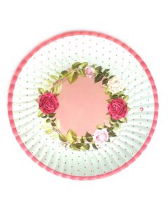 PLATO REDONDO FLORAL GRANDE X 8 U.