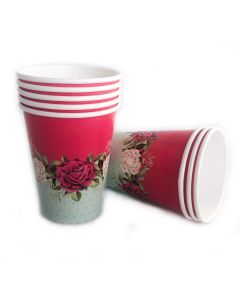 VASO POLIPAPEL FLORAL x 8 U.