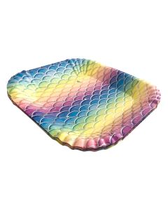PLATO CUADRADO ESCAMA MULTICOLOR X 8 UNI