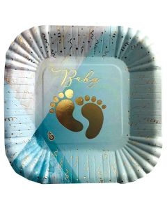 PLATO ESTAMPADO BABY CELESTE X 8 UNI.