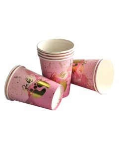 VASO ESTAMPADO BABY ROSA X 8 UNI.