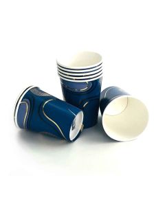 VASO ESTAMPADO ONDAS AZUL X 8 UNI.