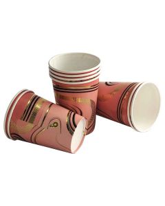 VASO ESTAMPADO ONDAS ROSA X 8 UNI.