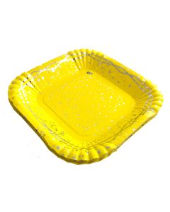 PLATO AMARILLO Y PLATEADO X 8 UNI