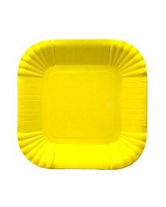 PLATO CUADRADO CHICO AMARILLO X 8 UNI