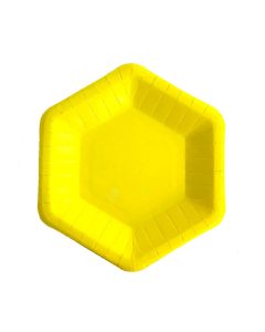 PLATO HEXAGONAL CHICO AMARILLO X 8 UNI