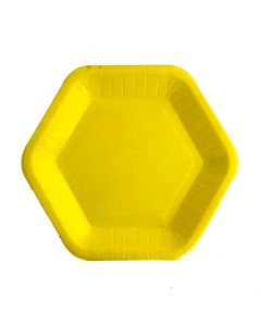 PLATO HEXAGONAL GRANDE AMARILLO X 8 UNI