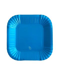 PLATO CUADRADO CHICO AZUL X 8 UNI