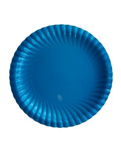PLATO REDONDO GRANDE AZUL X 8 UNI
