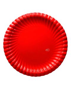PLATO REDONDO GRANDE ROJO X 8 UNI