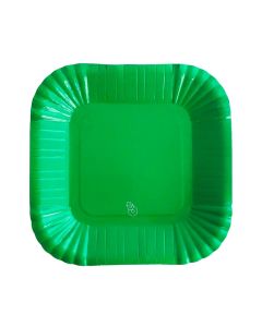 PLATO CUADRADO CHICO VERDE X 8 UNI