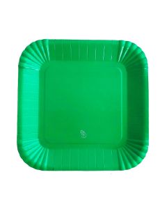 PLATO CUADRADO GRANDE VERDE X 8 UNI