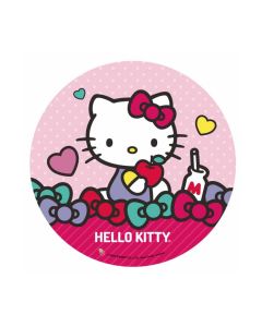 PLATO CARTON FELIZ CUMPLE HELLO KITTY X 8 UNI.