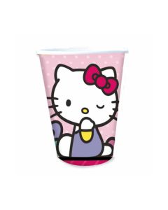 VASO POLIPAPEL HELLO KITTY X 8 UNI.