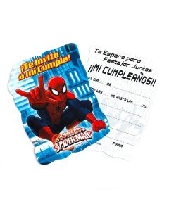 INVITACION TROQUELADA SPIDERMAN x 10 U.