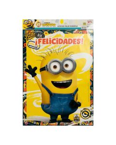 AFICHE FELIZ CUMPLEAÑOS MINIONS