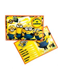 INVITACION MINIONS X 10 UNI