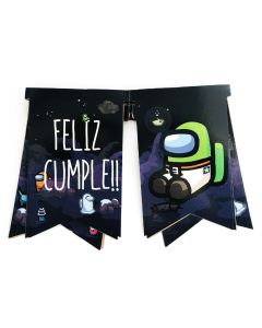 BANDERIN FELIZ CUMPLEAÑOS AMONG US