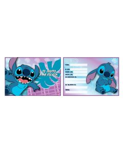 INVITACION GRANDE STITCH X 10 UNI.