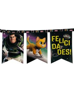 BANDERIN FELIZ CUMPLE LIGHTYEAR X 10 UNI
