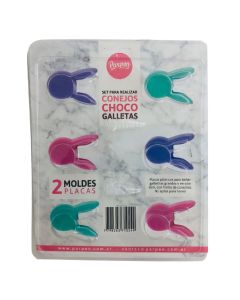 SET PLACA CONEJOS CHOCOLATE