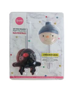 SET MOLDE POP PALETA NAVIDEÑAS