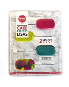 SET PLACA CAKE PALETA LISA x 2