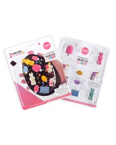 SET PLACA HUEVO PLANO Y MINI PIEZAS CANDY 15 CM X 10 CM