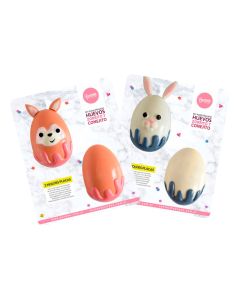 SET PLACA HUEVOS ZORRITO Y CONEJO X 2 UNI