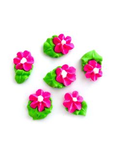 GLACE DURAZNO FUCSIA CON HOJA MEDIANO X 50 U.