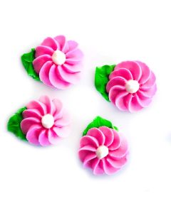 GLACE PRIMAVERA ROSA CON HOJA x 15 U.