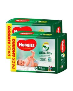 PAÑALES HUGGIES ACTIVE SEC M MICKEY X 68 U.