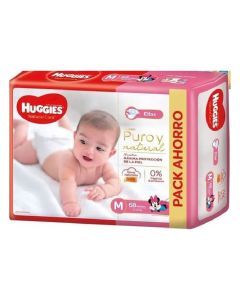 PAÑALES HUGGIES NATURAL CARE ELLAS M X 68 U.