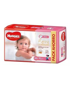 PAÑALES HUGGIES NATURAL CARE ELLAS XG X 58 U.