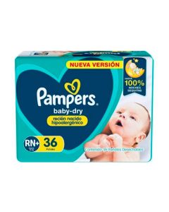PAÑALES PAMPERS BABY-DRY HIPOALERGÉNICO X 36 UNIDADES